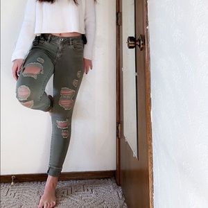 American Eagle Super Stretch Army colored Jeans